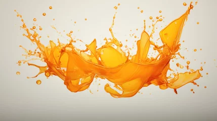 Fotobehang Dynamic orange liquid splash captured in mid-air. © RISHAD