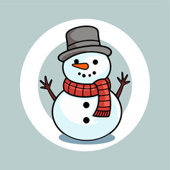 cute snowman icon vector