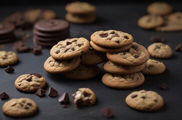 Fototapeta na wymiar chocolate chip cookies