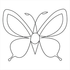Butterfly one line art drawing continuous beautiful flying outline vector illustration design