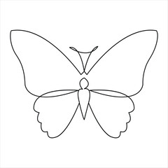 Butterfly one line art drawing continuous beautiful flying outline vector illustration design