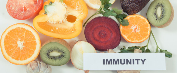 Fresh fruits and vegetables as source natural vitamins and minerals. Strengthening immunity in...