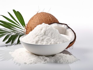 Coconut flour isolated on white background