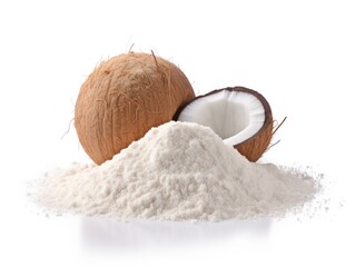 Coconut flour isolated on white background