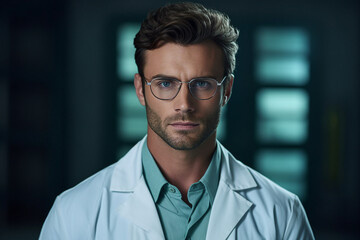 Generative ai picture of professional doctor in white uniform