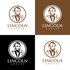 Abraham Lincoln Logo, Coffee logo,