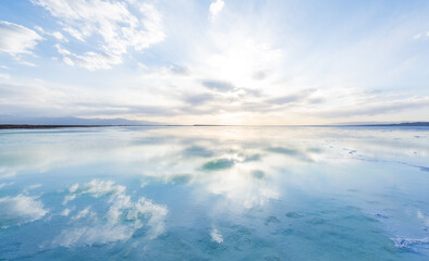 Blues scenery of Mangya Emerald Lake in Qinghai, China