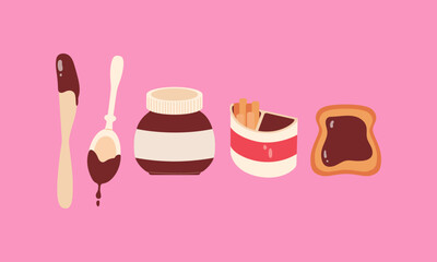 Set of jars with hazelnut cream