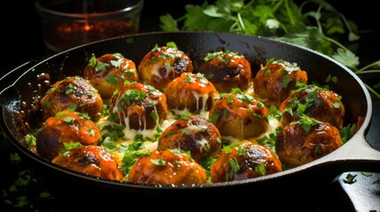 Meatballs Mushrooms Tomato Sauce Frying Pan , Background Images , Hd Wallpapers