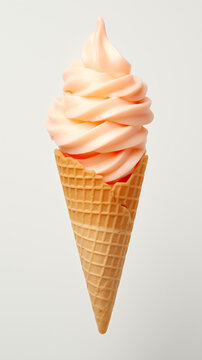 peach ice cream cone, ai generated