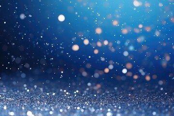 beautiful festive blue background. glitter wallpaper. Glitter is scattered. Postcard. Shiny stars and sparkles. Place for text. banner