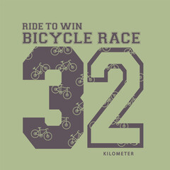 Vector illustration of bicycle race theme. tee shirt graphics