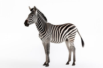 Fototapeta na wymiar Graceful Zebra on white background