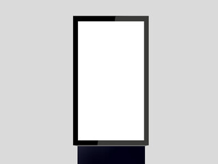 Poster billboard for advertising. Display outside sign template Blank white banner mockup, front view, isolated, 