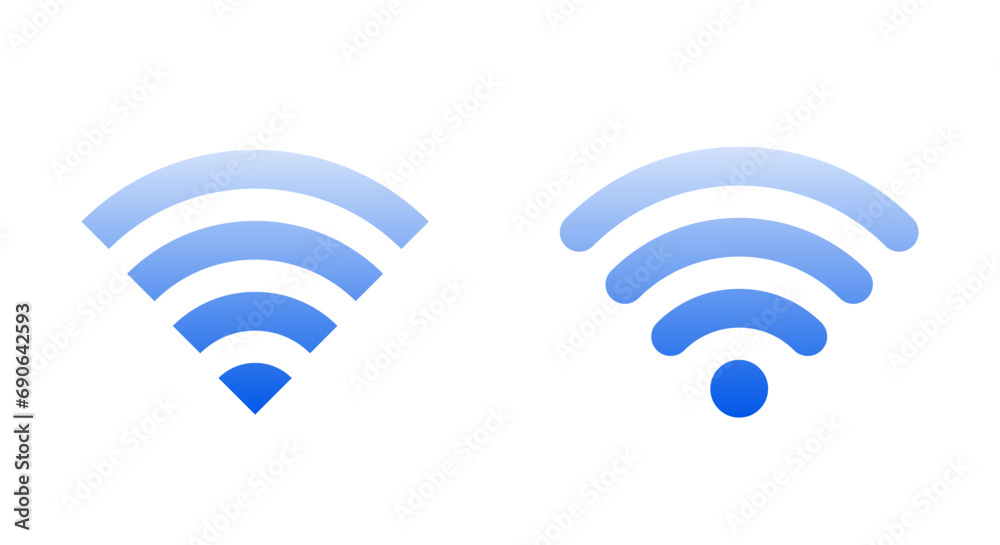 Poster wifi flat gradient icon. wireless network signal vector