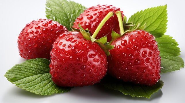 Delicious Fresh Red Strawberries On White , Background Images , Hd Wallpapers