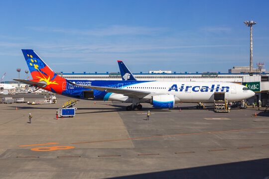 AirCalin Airbus A330-900 airplane at Tokyo Narita Airport in Japan