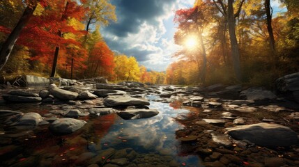 Golden Autumn Vibes: Scenic Landscape for Desktop Wallpaper and Backdrop
