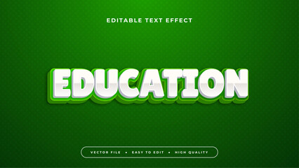 Green and white education 3d editable text effect - font style