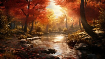Golden Autumn Vibes: Scenic Landscape for Desktop Wallpaper and Backdrop