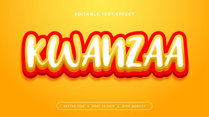 Red yellow and white kwanzaa 3d editable text effect - font style
