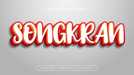 White red and gray grey songkran 3d editable text effect - font style