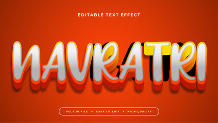 Red yellow and gray grey navratri 3d editable text effect - font style