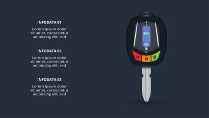 Creative infographic with 3 elements, presentations, vector illustration. Template for web on a black background.