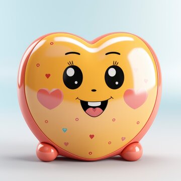 3D Cartoon Colorful Heart Shape Toy , Background Images , Hd Wallpapers