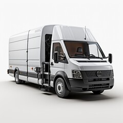 Fototapeta premium 3D Delivery Van Box Cargo , Background Images , Hd Wallpapers