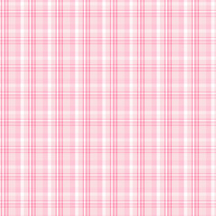 Plaid with twill weave repeat pattern.Pink and white tartan check seamless pattern.Vector illustration geometric background for fabric and paper.