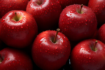 Red apples background, health, summer, nature texture