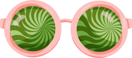 Groovy Sunglasses Set in Retro Hippie Style . Geometric Abstract Vector Eyewear in 1970s in Different Forms: Heart, Peace Symbol, Stars, Daisy Flowers for Print on T-Shirts, Cards, Creating Logo. 