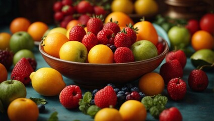 Naklejka na ściany i meble A Colorful Fruit Bowl