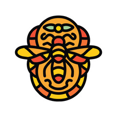 Honey Bee Logo Vector Design illustration Emblem