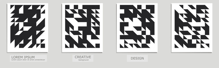 Set of vector covers design. Abstract floral template design with Minimal geometric shapes compositions on white background for notebook paper, copybook brochures. Planner and diary cover for print