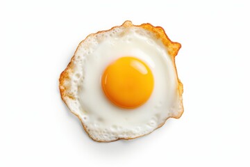 Fried egg isolated on transparent white background