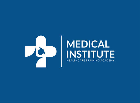 Elevate your brand with our Medical Institute Healthcare Logo Design Template. This seamless logo effortlessly blends professionalism with creativity, making it ideal for any academic, university,