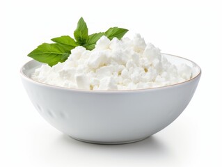 Cottage cheese isolated on white background