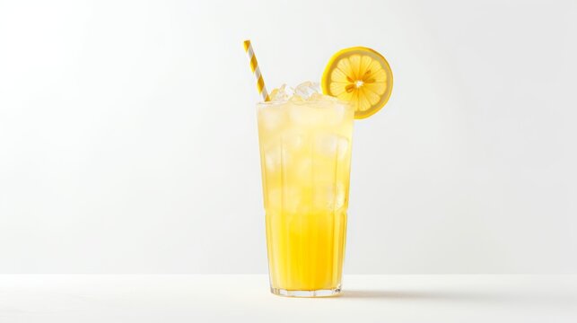 orange juice in a glass.