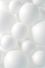 Whimsical minimalistic white bubbles or spheres background