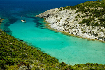 Fototapeta na wymiar La spiaggia di Cala Lunga. Isola di Sant'Antioco. Sardegna, Italia
