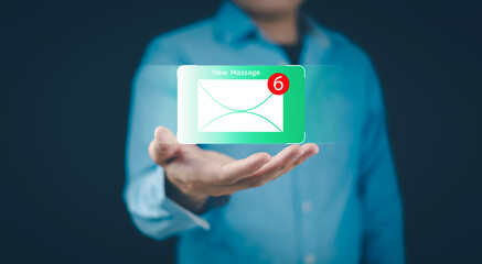 Notification new E-mail message digital alert popup newsletter  communication business  office...