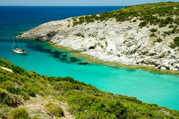 La spiaggia di Cala Lunga. Isola di Sant'Antioco. Sardegna, Italia