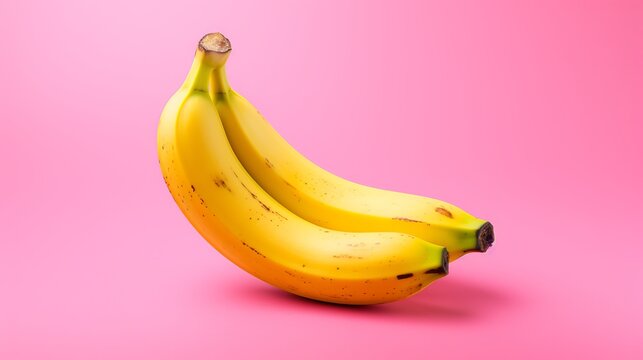 yellow bananas on a pink background.