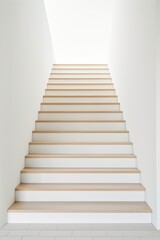 Fototapeta na wymiar A clean, uncluttered staircase isolated on white background 