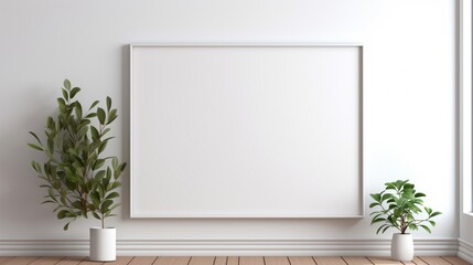 empty room with a picture frame