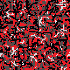 Dark red camouflage seamless pattern digital pixel tiles.