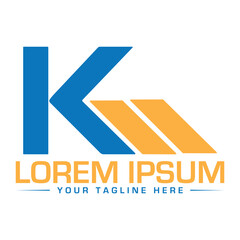 KM Logo Design Unique and Modern Logo Design