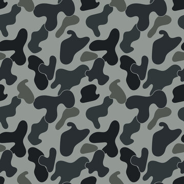 Abstract jungle hunting camouflage seamless pattern.